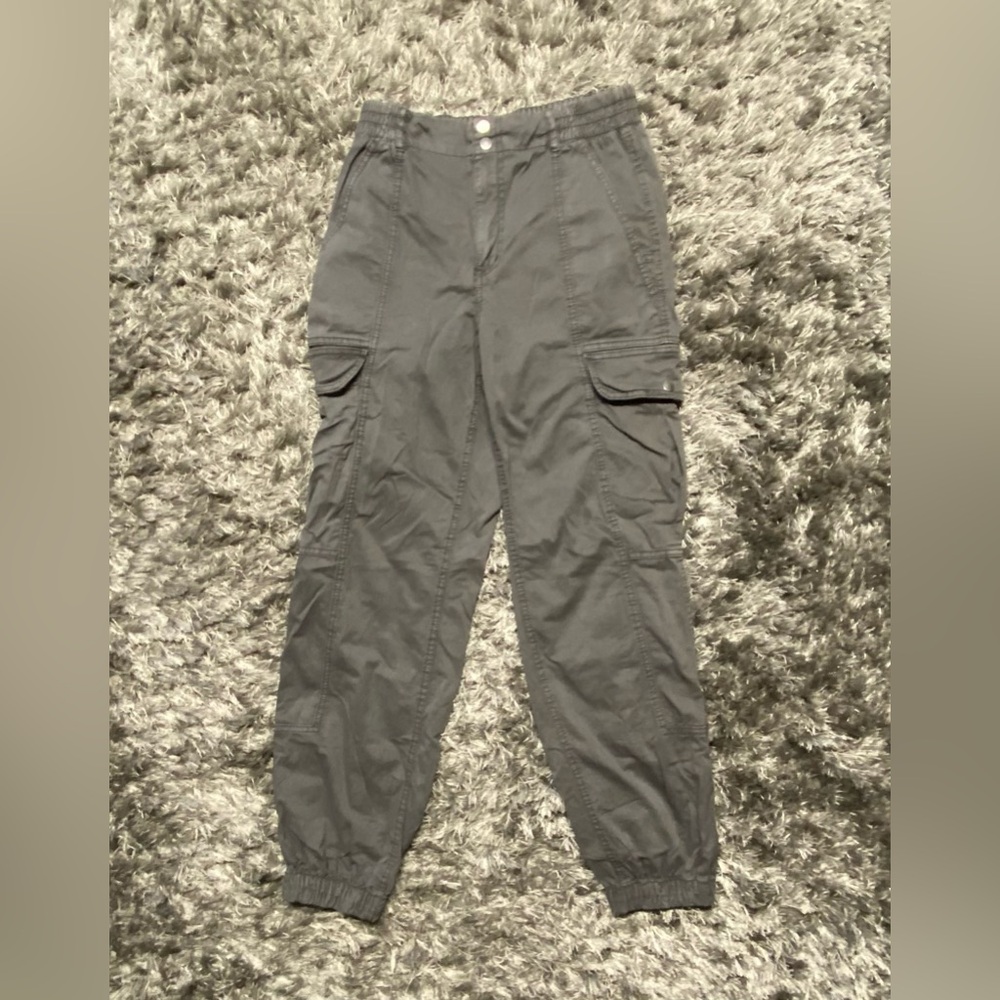 GARAGE Cargo Pants, Elastic Jogger Ankle, Dark Gray, Small